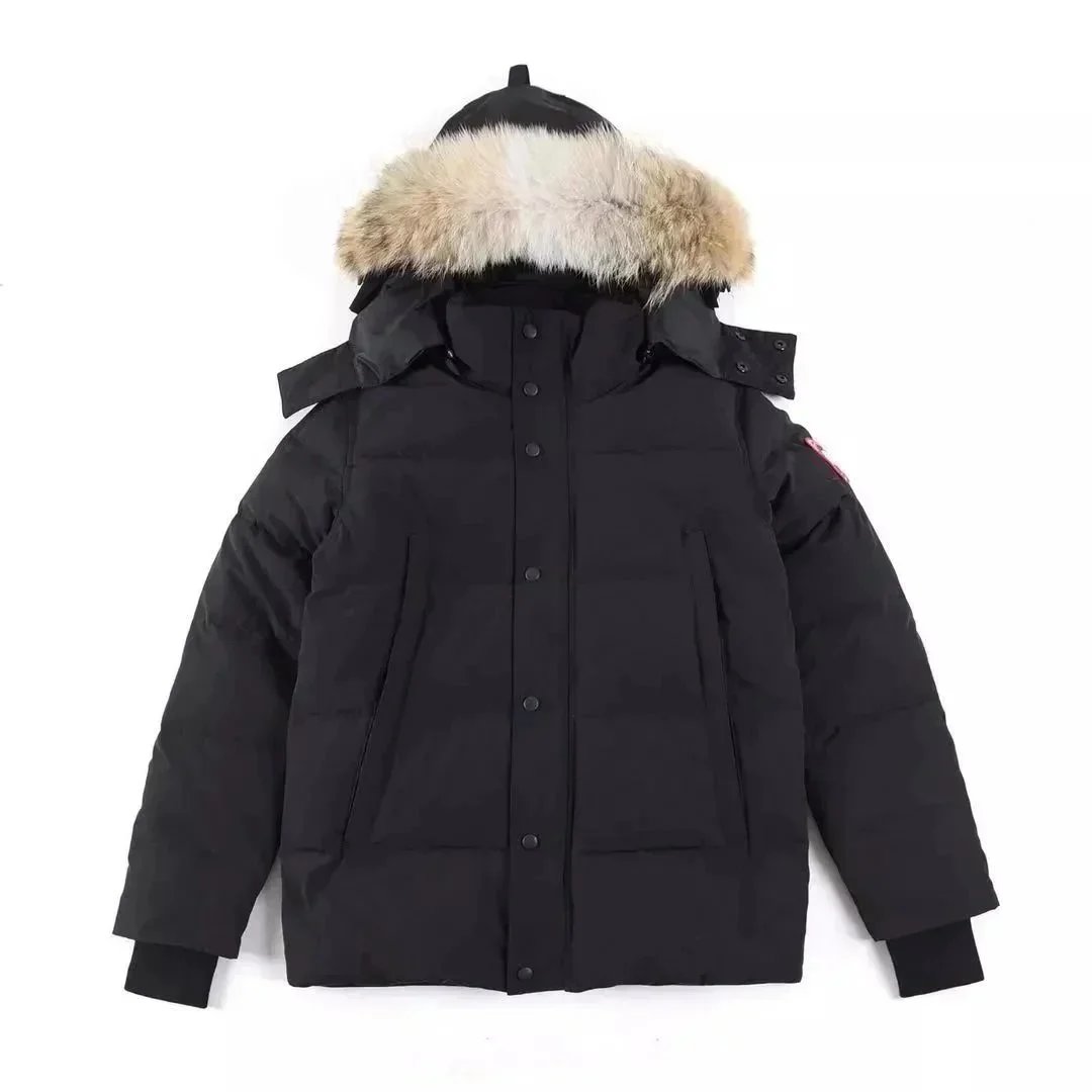 Canada Goose Wyndham Parka Fur Hooded Down Jacket Black