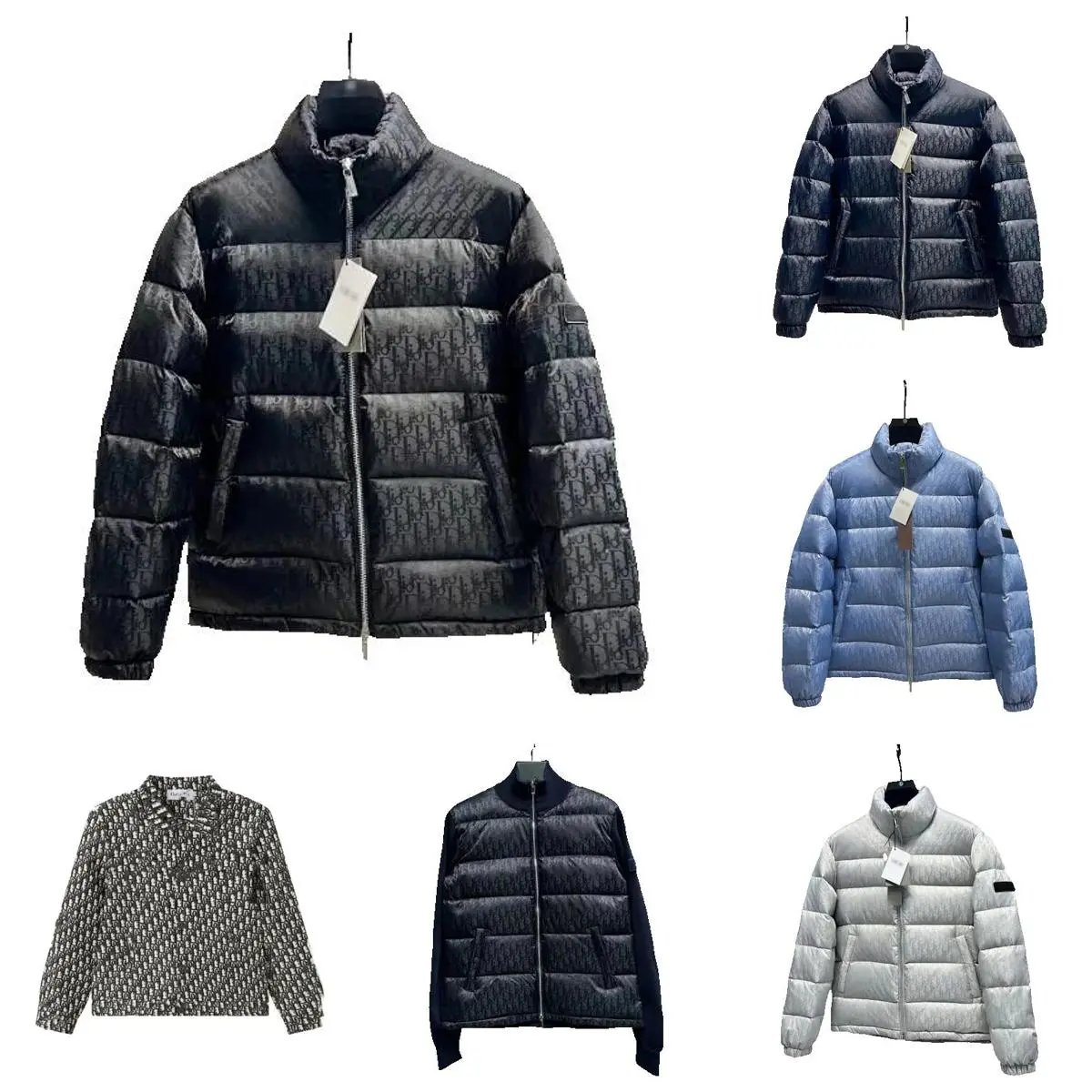 Dior Oblique Puffer Jacket Quilted Down Jacket Black