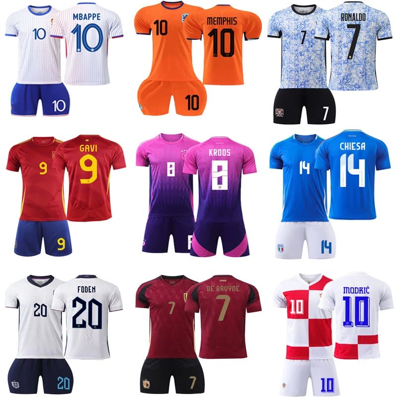 Design Retro National Team Soccer Jersey Sets Multicolor
