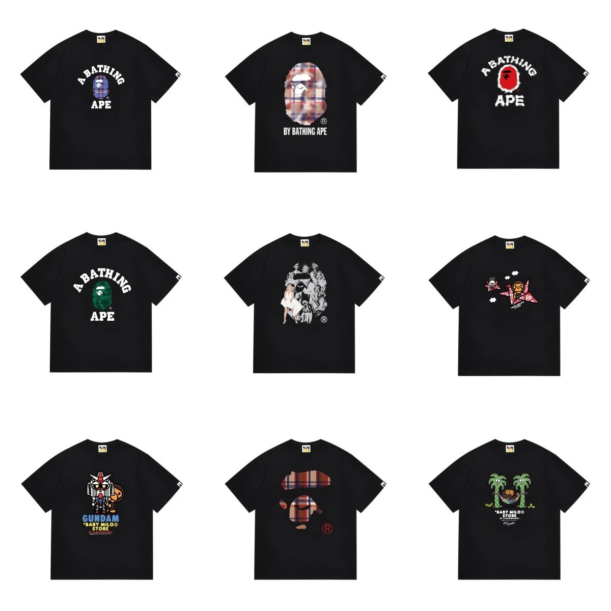 A Bathing Ape BAPE Graphic Print Cotton T-Shirt Black