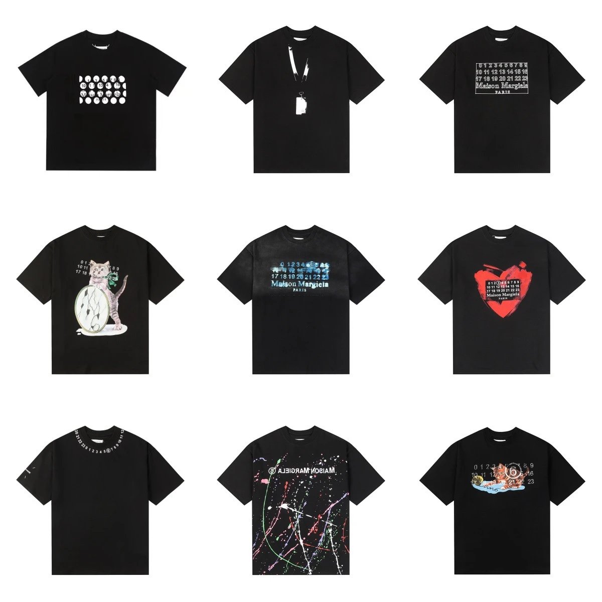 Maison Margiela Graphic Print Oversized Tee Black