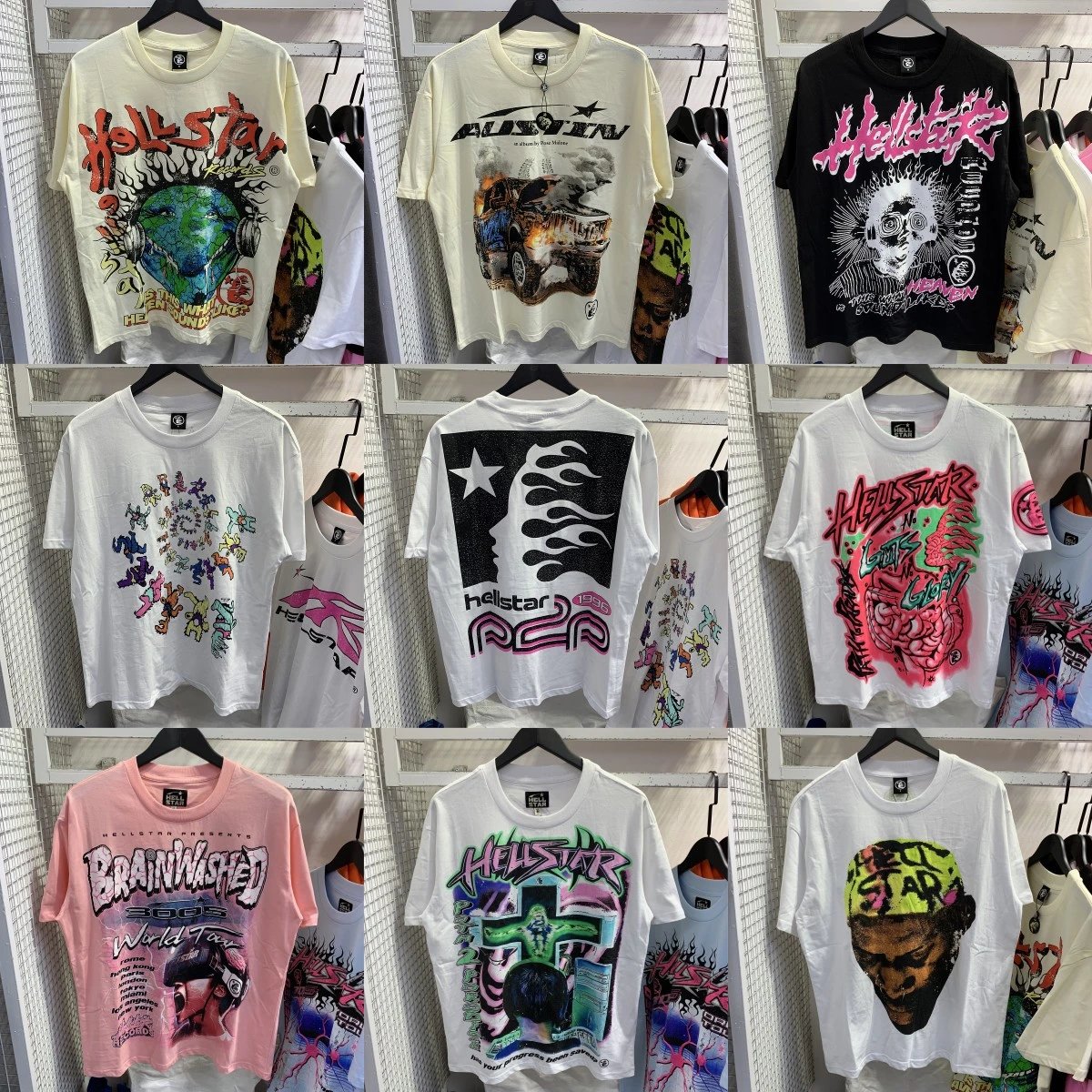 Hellstar Graphic Print Oversized Tee Multicolor