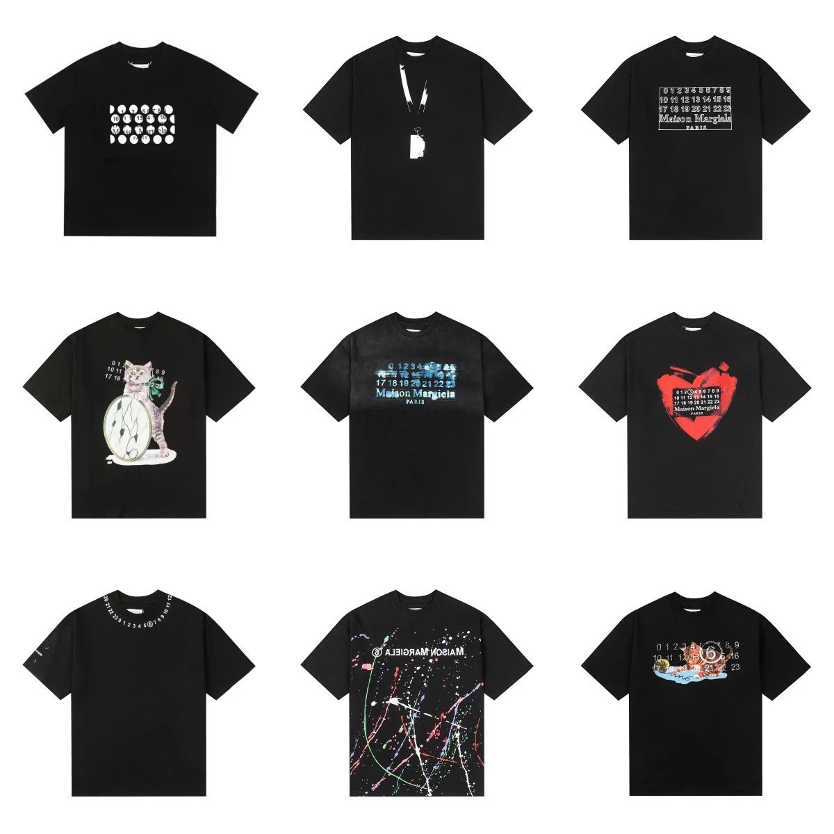 Maison Margiela MM Graphic Print Oversized Tee Black
