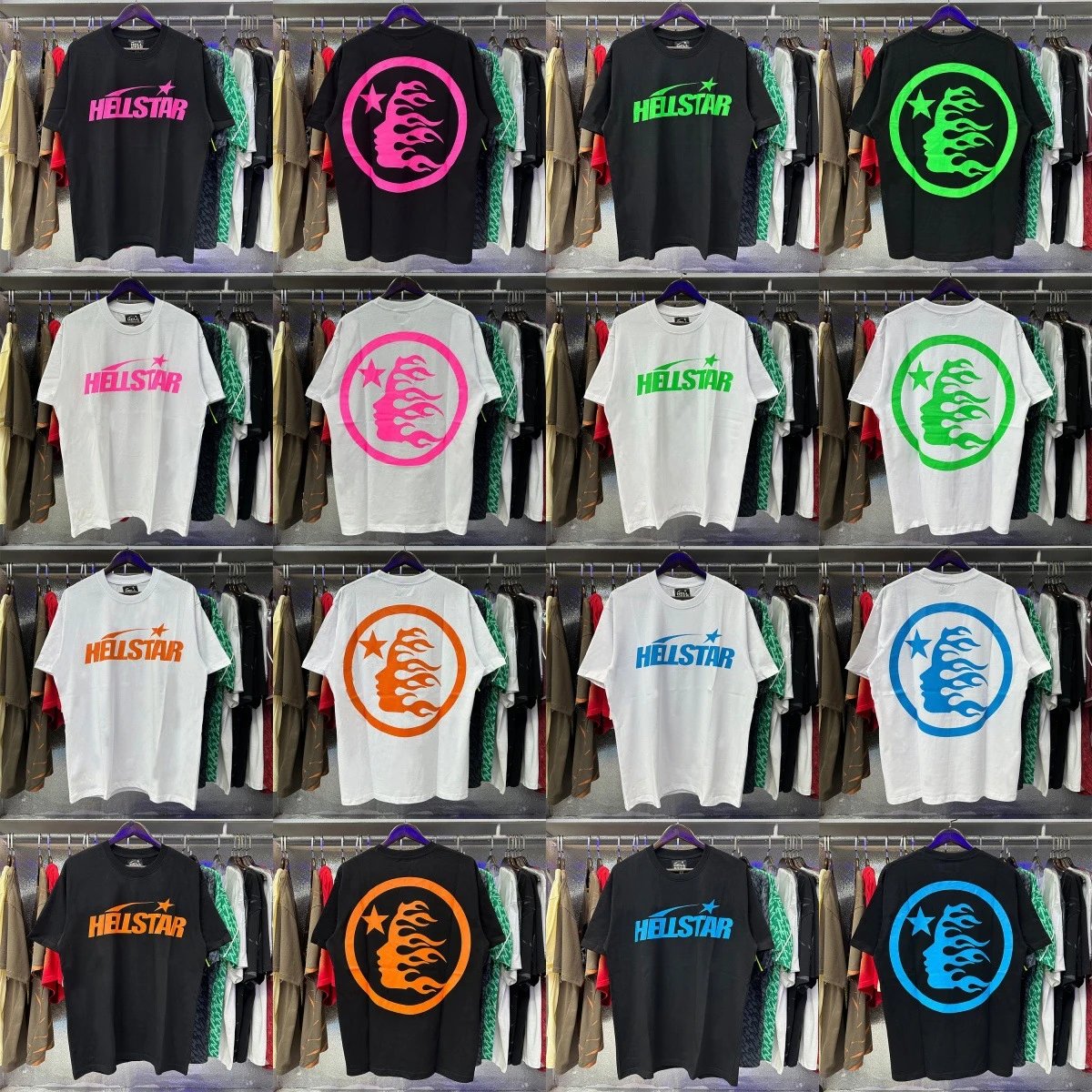 Hellstar Graphic Print Oversized Tee Multicolor