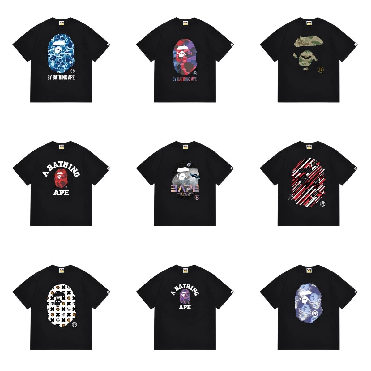 A Bathing Ape BAPE Graphic Streetwear T-Shirt Black