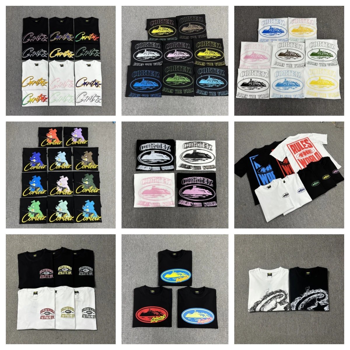 Corteiz Rules The World Graphic Streetwear T-Shirt Multicolor