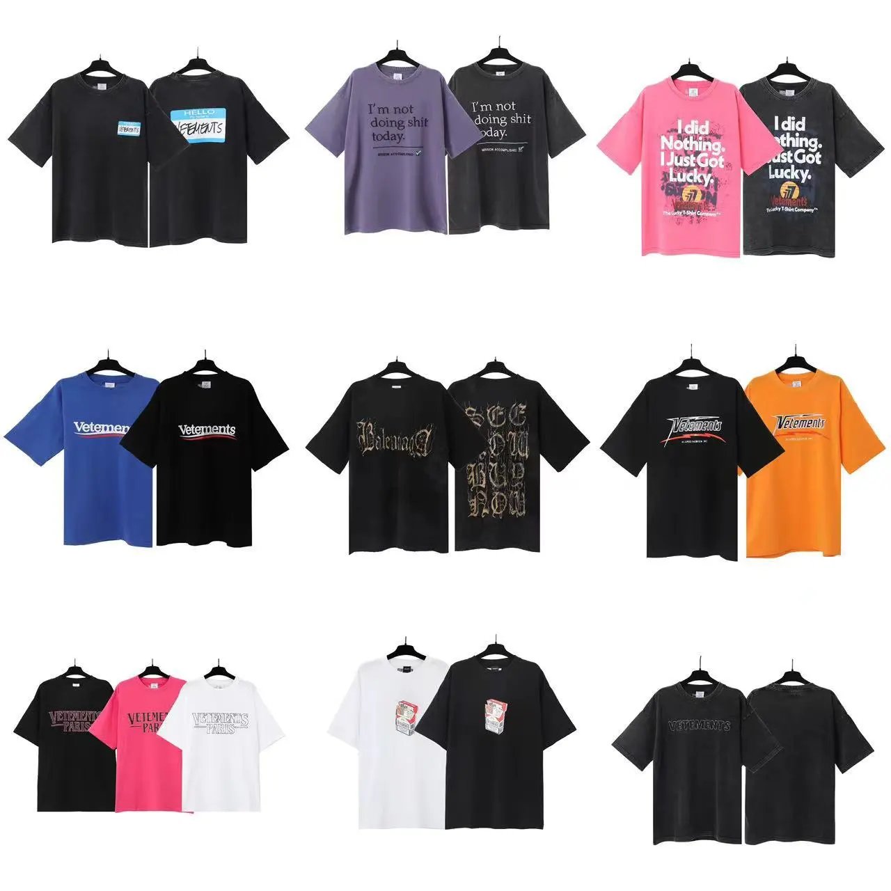 Vetements Graphic Print Oversized Tee Multicolor
