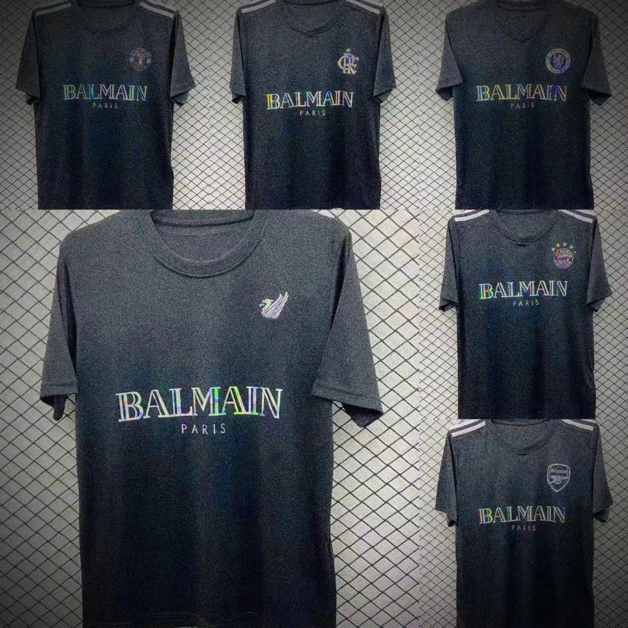 Balmain Graphic Print Cotton T-Shirt Black