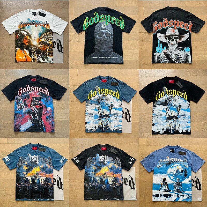 Godspeed Graphic Print Oversized Tee Multicolor