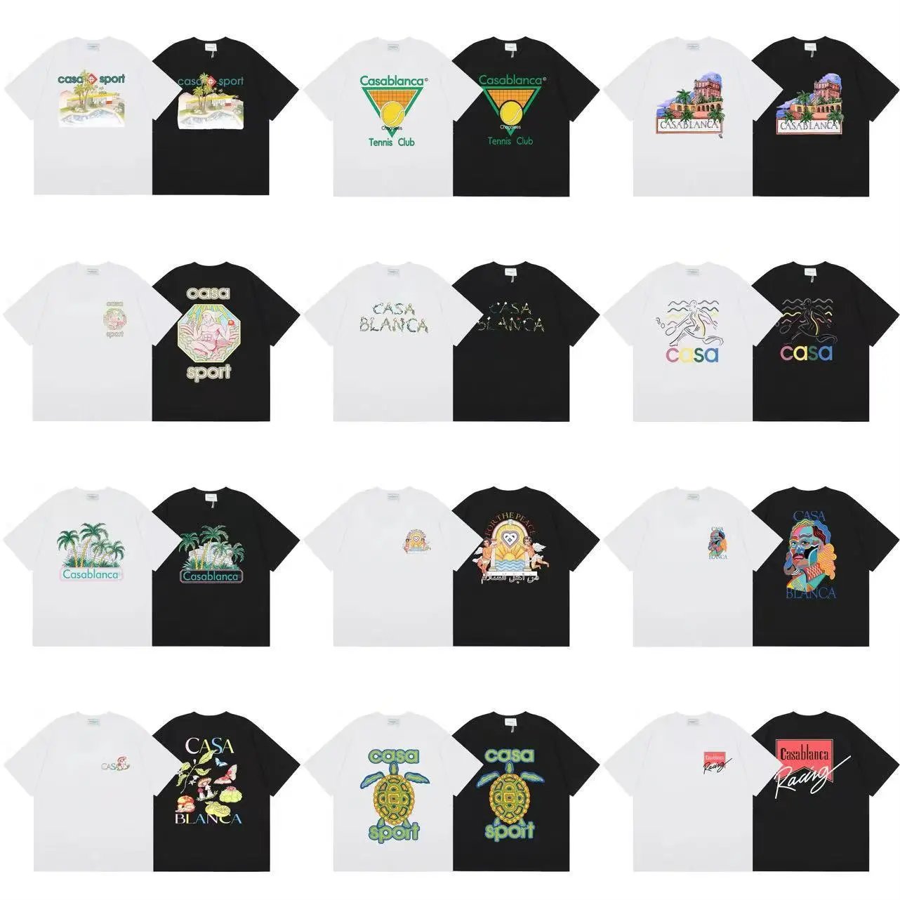Casablanca Graphic Print Cotton T-Shirt Multicolor