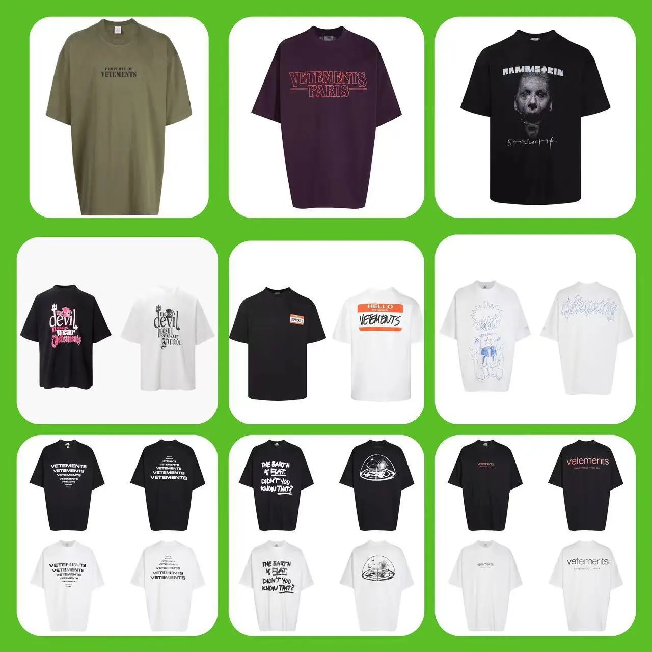 Vetements Graphic Print Oversized T-Shirt Multicolor