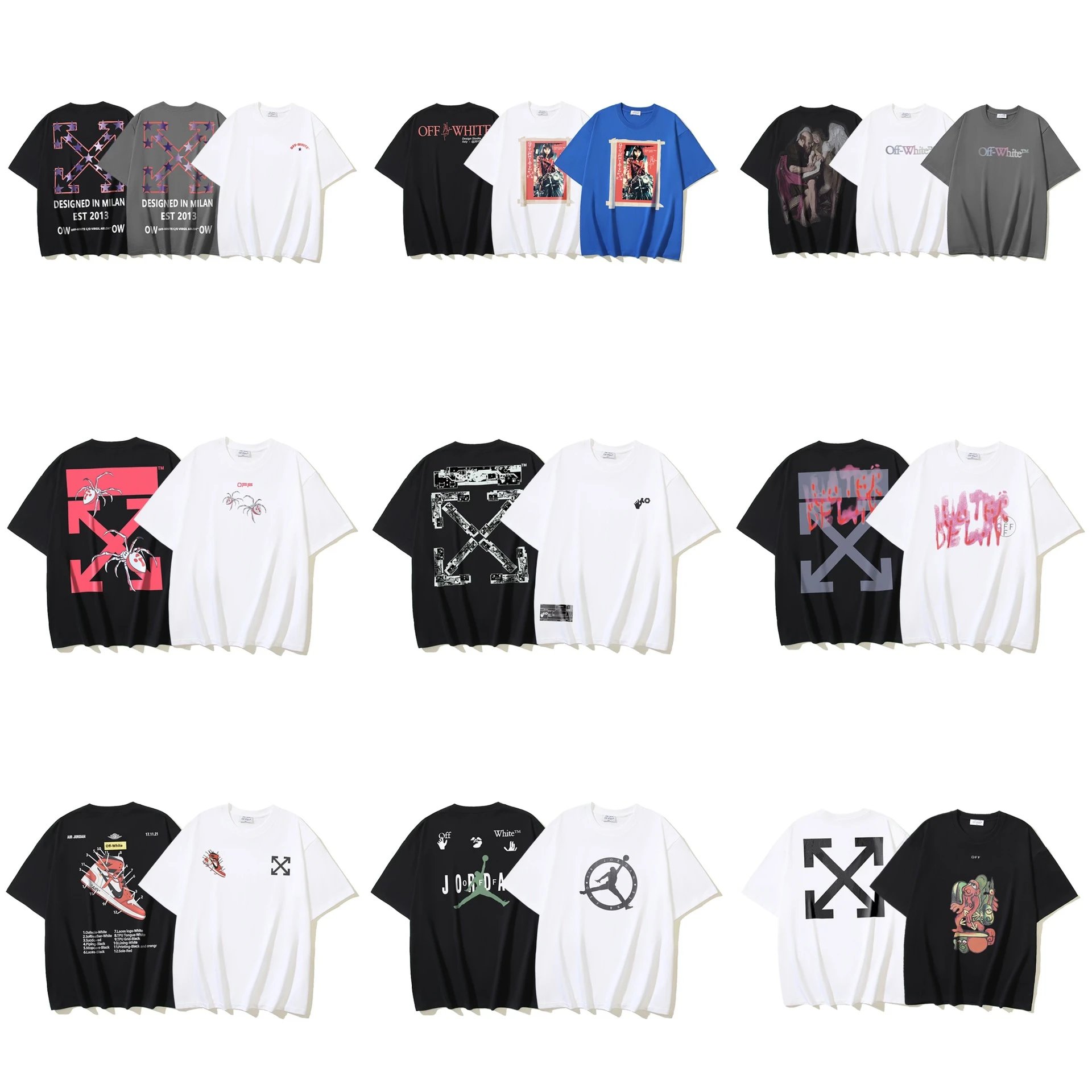 Off-White Graphic Print Oversized Tee Multicolor