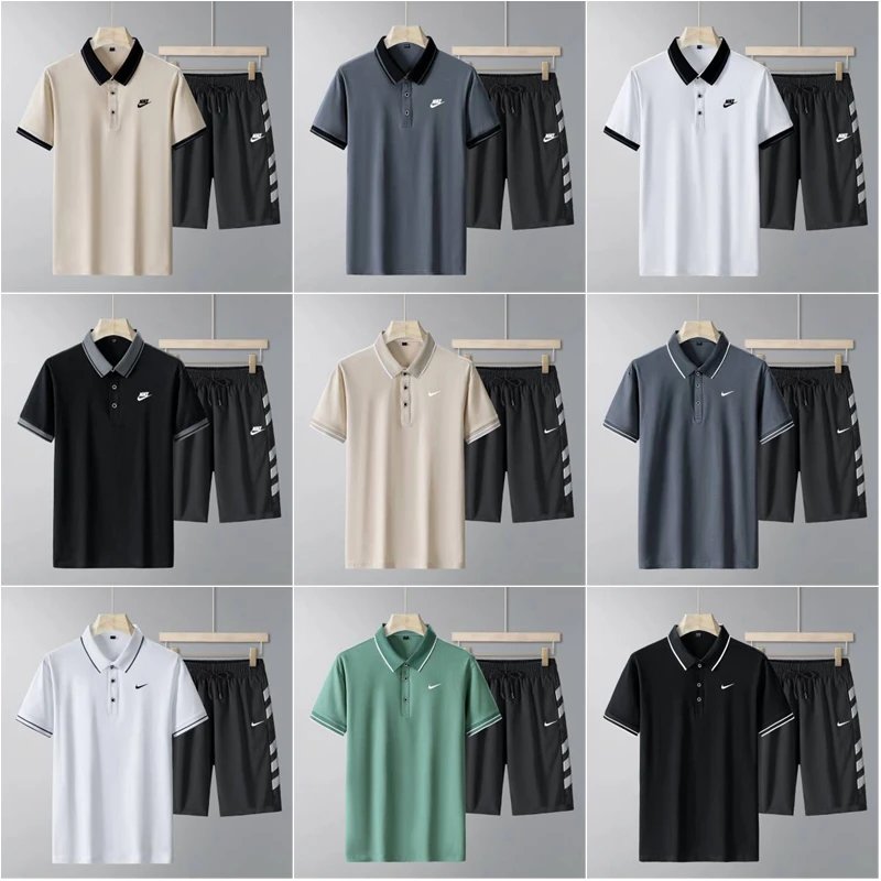 Nike Polo Shirt and Shorts Casual Matching Set Multicolor