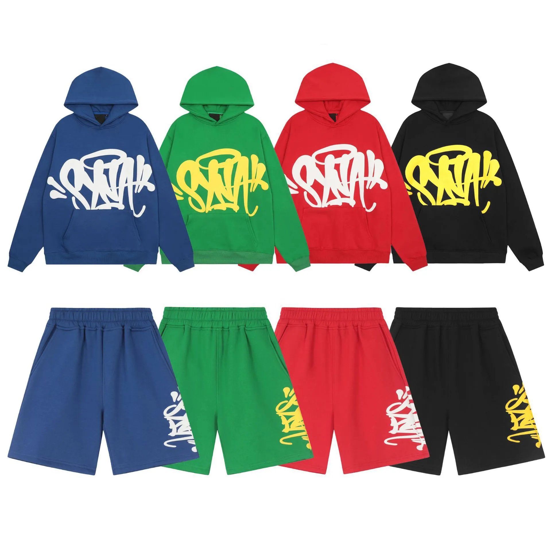 Design Graffiti Print Oversized Streetwear Matching Set Multicolor