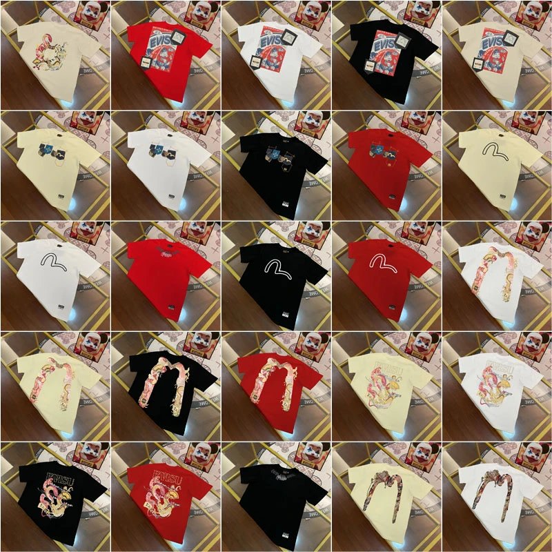 Evisu Graphic Print Streetwear T-Shirt Multicolor