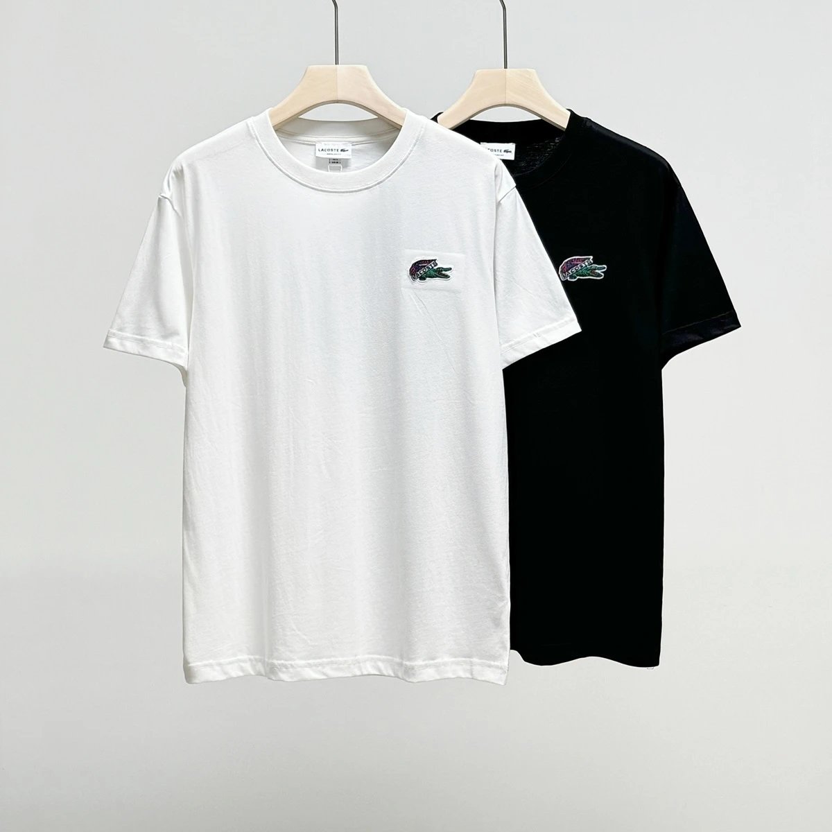 Lacoste Graphic Crocodile Cotton T-Shirt White and Black