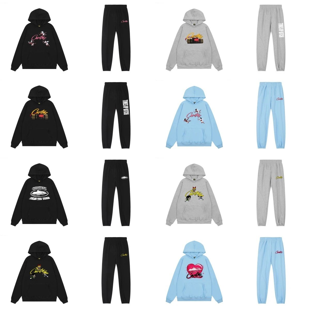 Corteiz Graphic Streetwear Tracksuit Set Multicolor