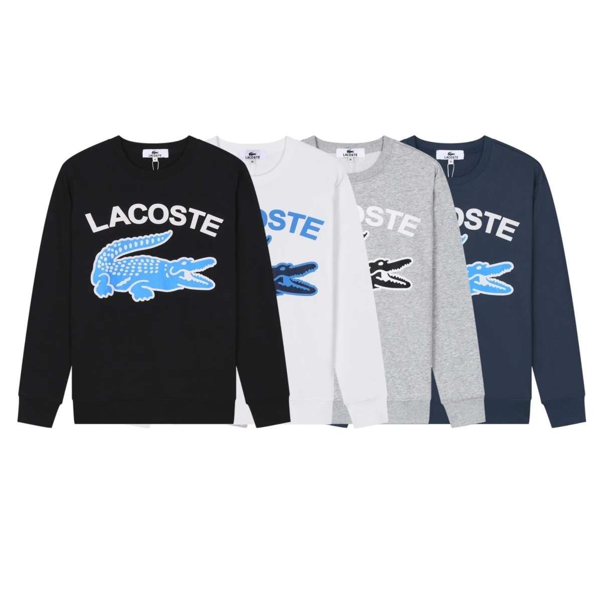 Lacoste Graphic Print Cotton Crewneck Sweatshirt Multicolor