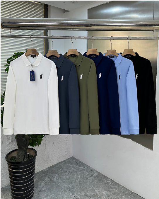 Ralph Lauren RL Long Sleeve Polo Shirt Cotton Casual Multicolor