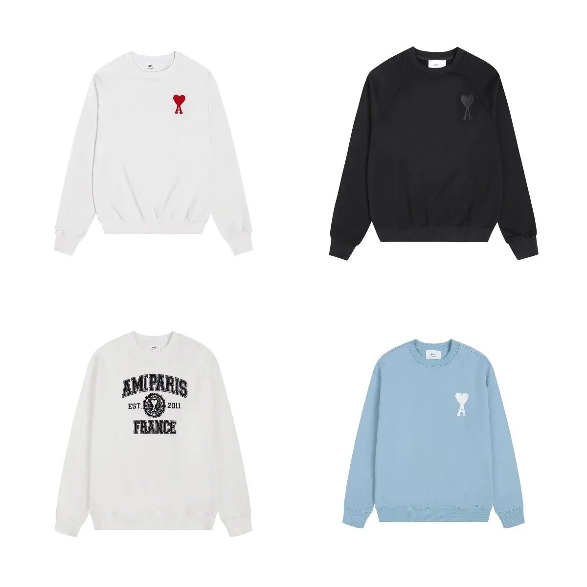 Ami Paris Ami Ami de Coeur Cotton Crewneck Sweatshirt Multicolor