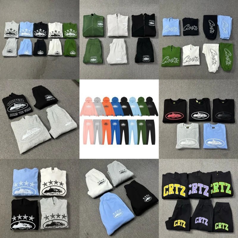 Corteiz CRTZ Rules The World Graphic Streetwear Tracksuit Set Multicolor