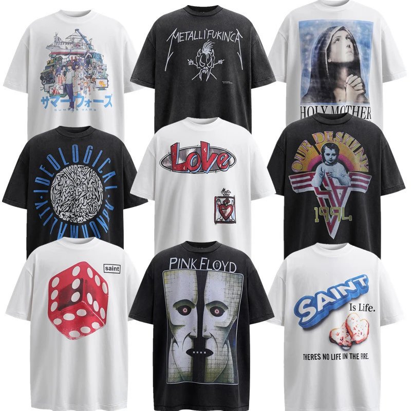 Design Graphic Print Oversized Graphic Tee Multicolor