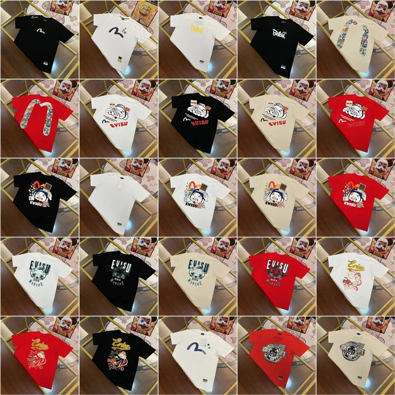 Evisu Graphic Print Casual T-Shirt Multicolor