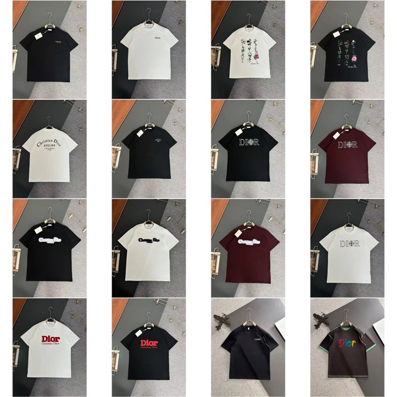 Dior Graphic Print Cotton T-Shirt Multicolor