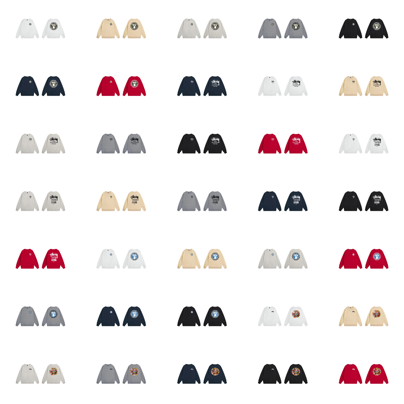 Stussy Graphic Print Crewneck Sweatshirt Multicolor