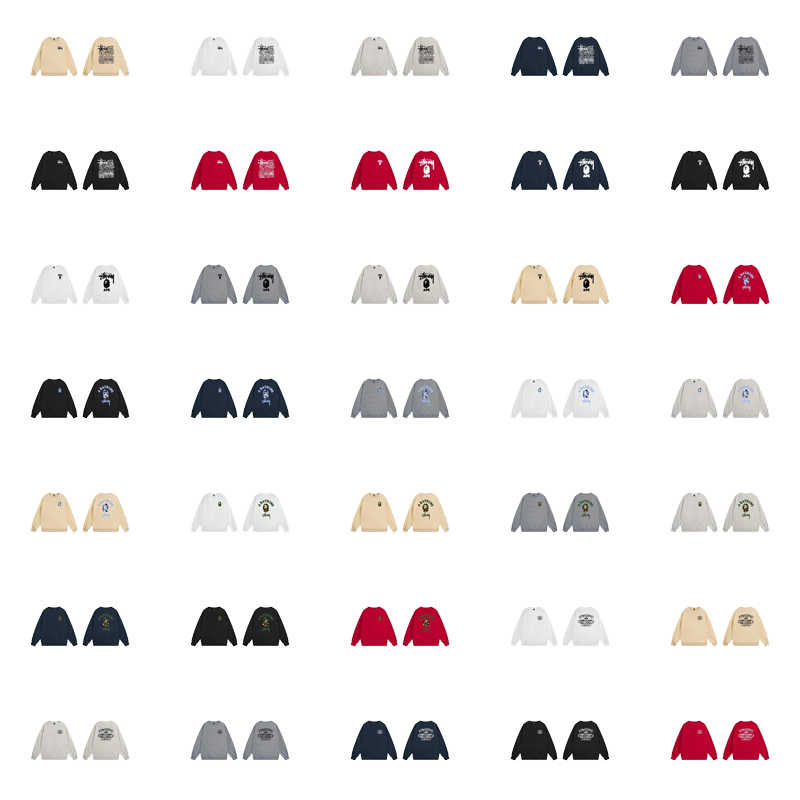 Stussy Graphic Crewneck Streetwear Sweatshirt Multicolor