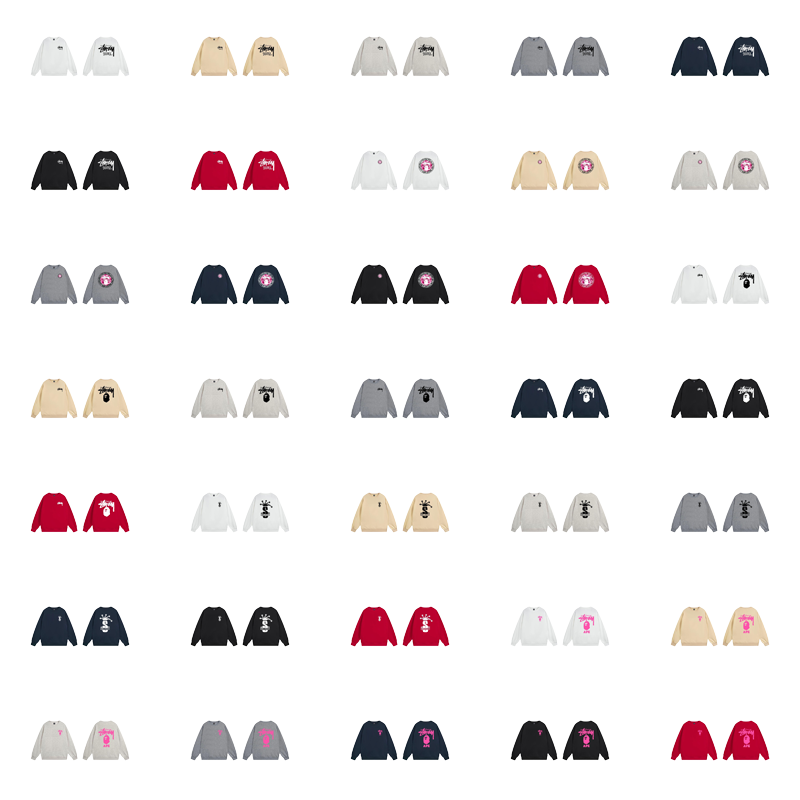 Stussy Stussy x BAPE Collection Graphic Streetwear Sweatshirt Multicolor