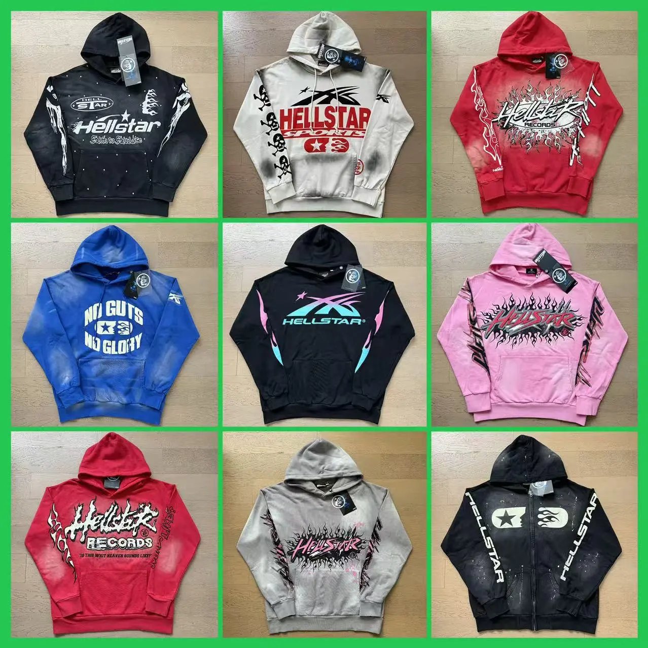 Hellstar Graphic Print Streetwear Hoodie Multicolor