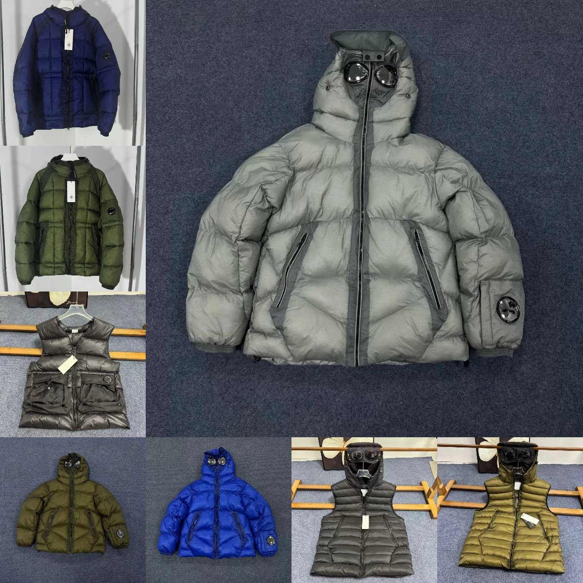 C.P. Company CP Company Goggle Hood Puffer Jacket Down Jacket Gray