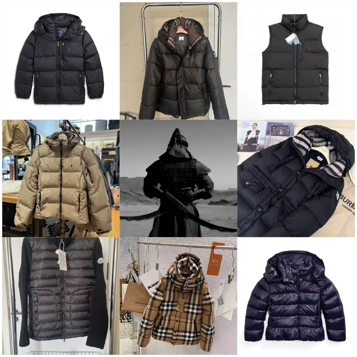 Burberry Check Print Puffer Jacket Winter Coat Beige