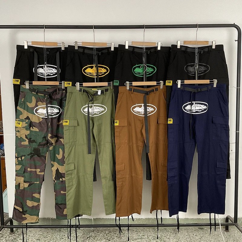 Design Graphic Cargo Pants Streetwear Trousers Multicolor