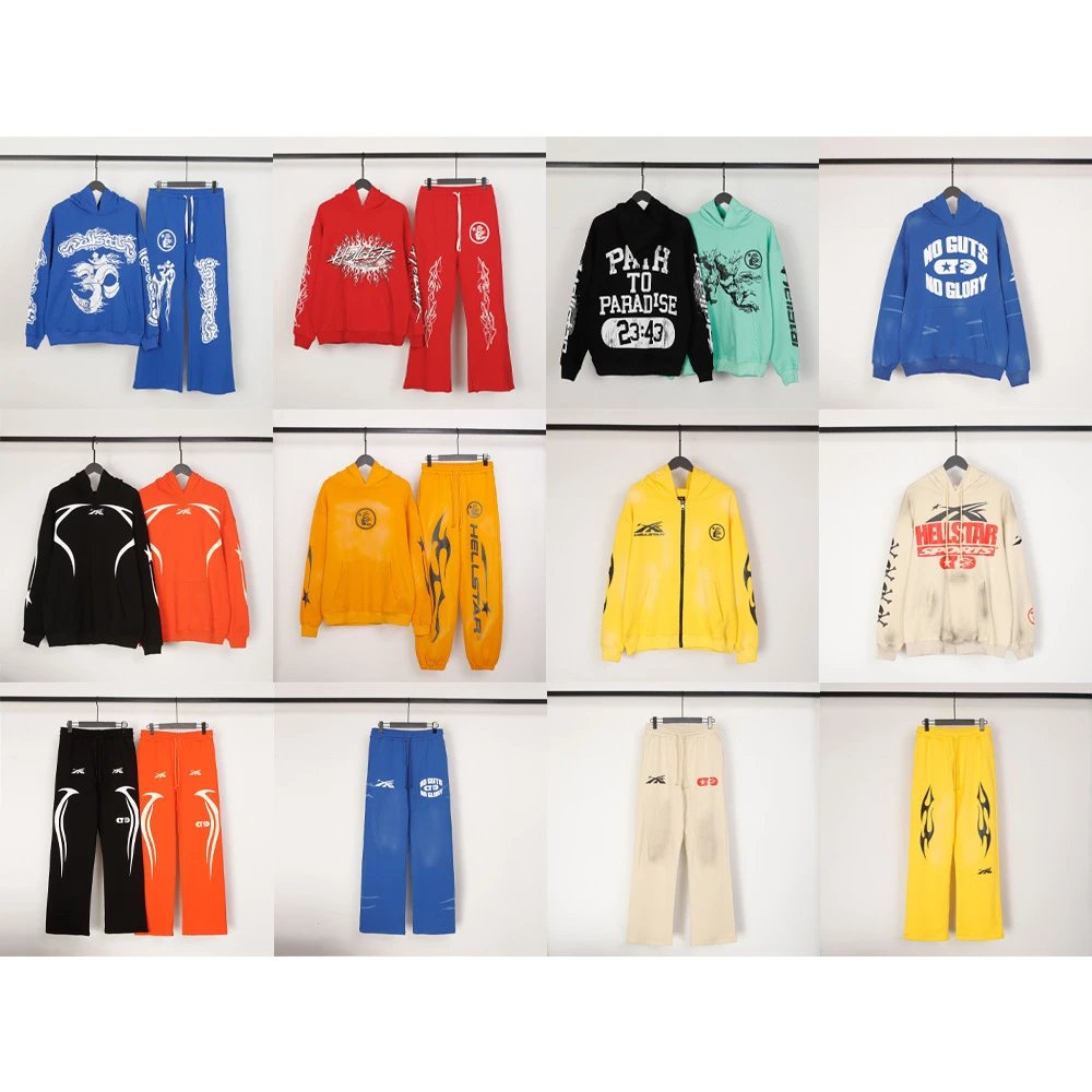 Hellstar Graphic Print Streetwear Matching Set Multicolor