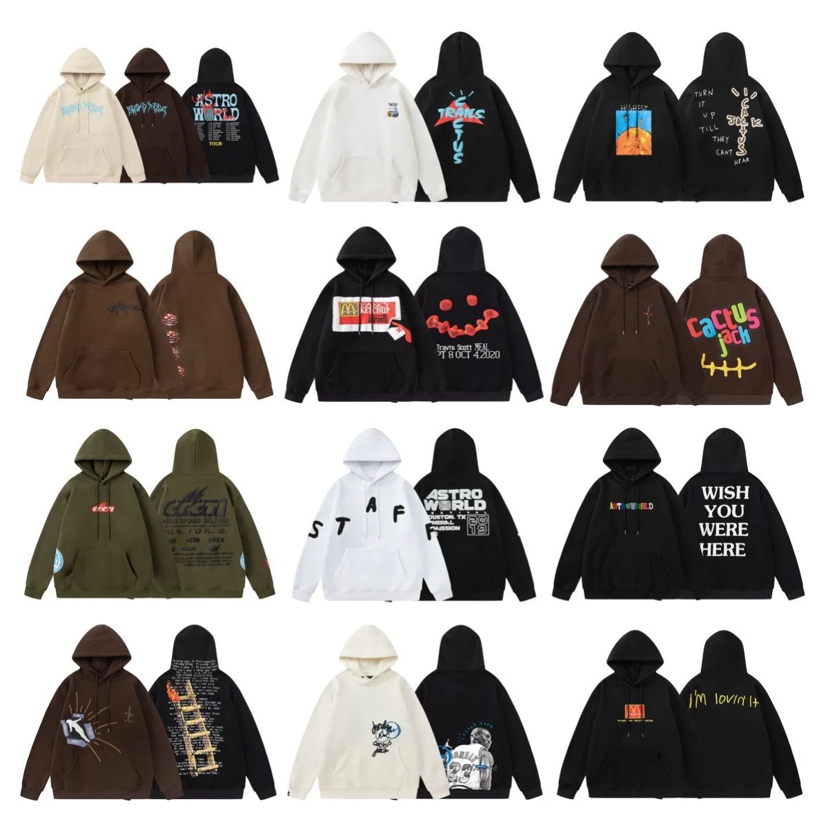 Travis Scott Cactus Jack Graphic Streetwear Hoodie Multicolor