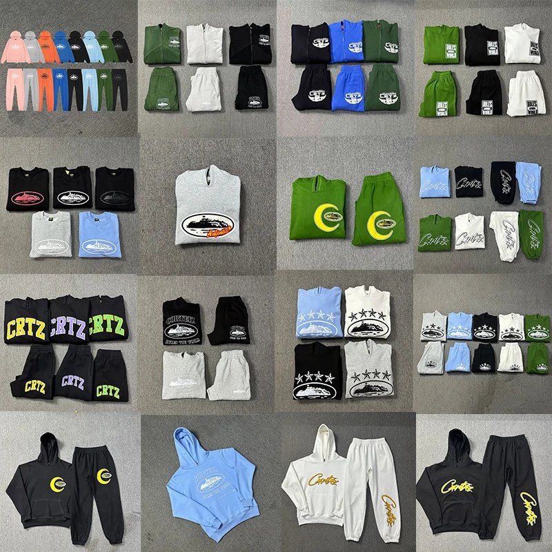 Corteiz CRTZ Rules The World Graphic Streetwear Tracksuit Set Multicolor