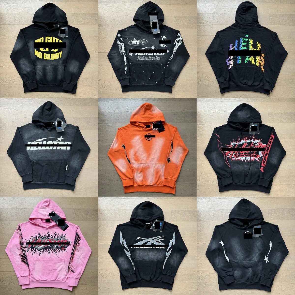 Hellstar Graphic Print Streetwear Hoodie Multicolor