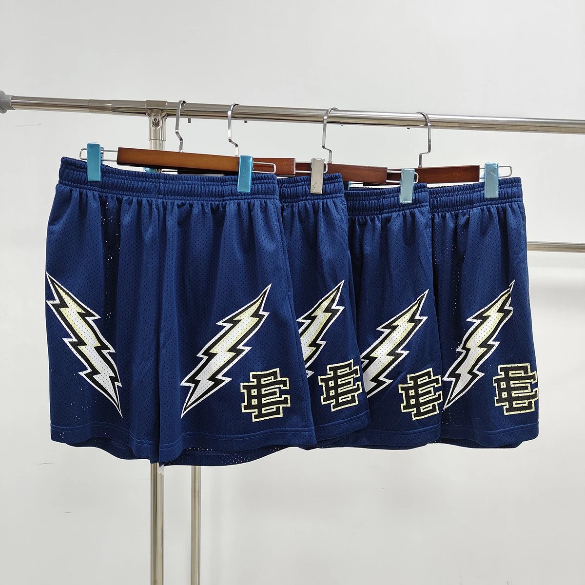Eric Emanuel EE Lightning Bolt Mesh Shorts Navy