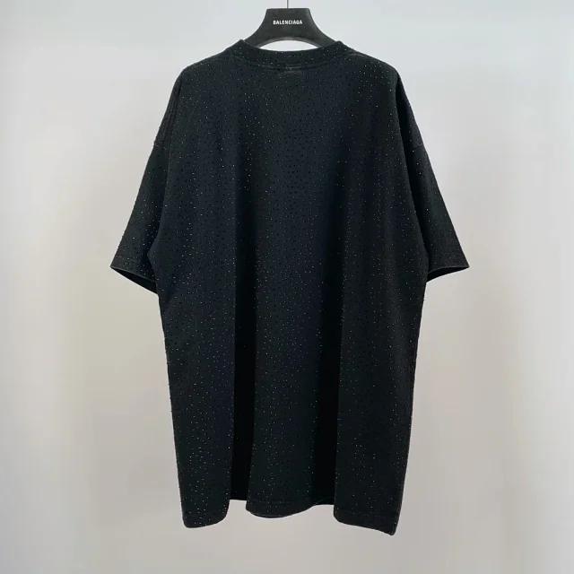 Balenciaga Rhinestone Oversized T-Shirt Black