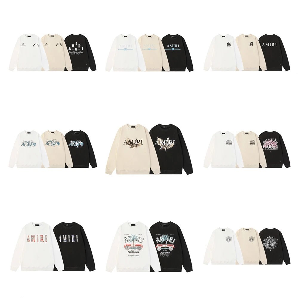 AMIRI Graphic Sweatshirt Casual Crewneck Black and White