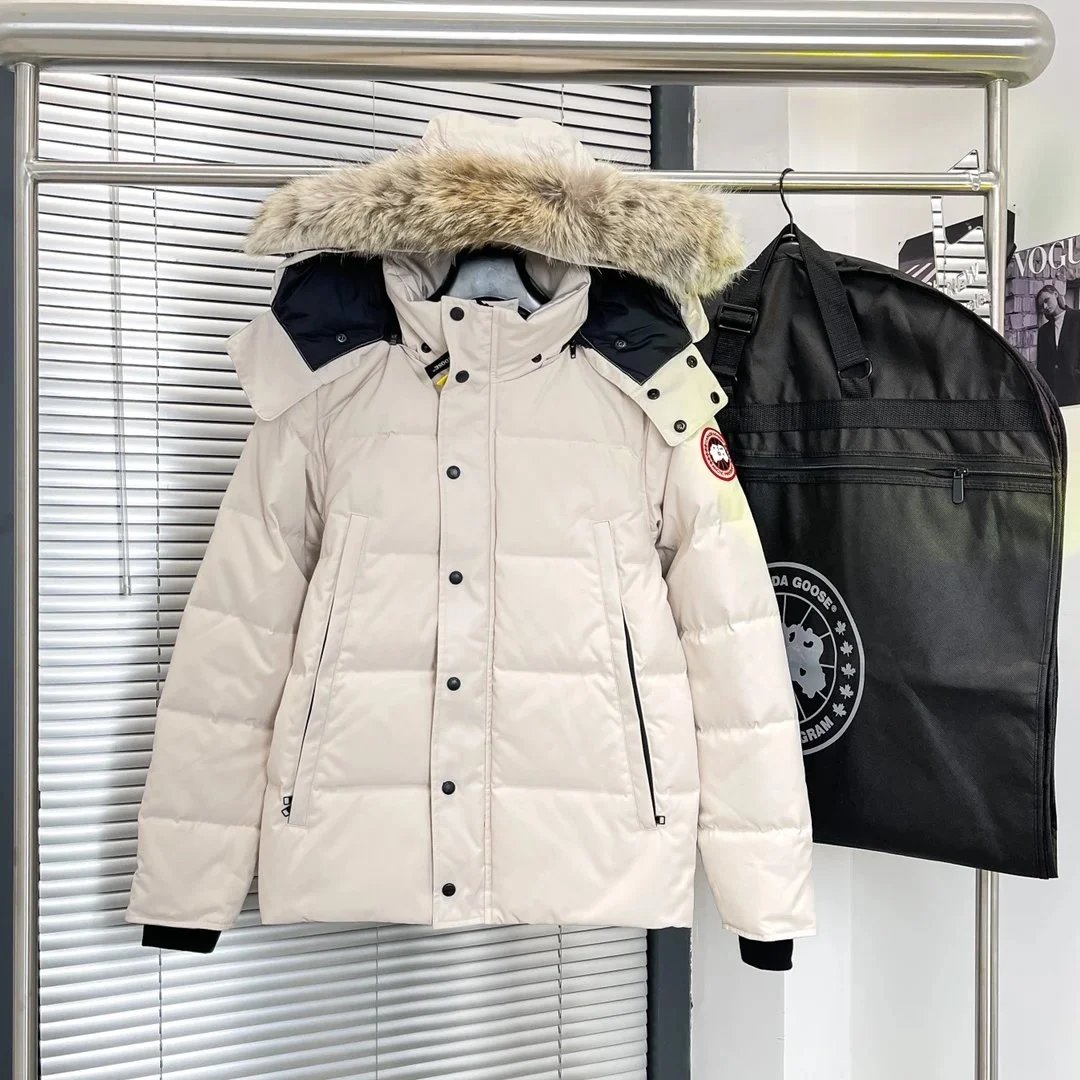 Canada Goose Wyndham Parka Warm Puffer Jacket Beige