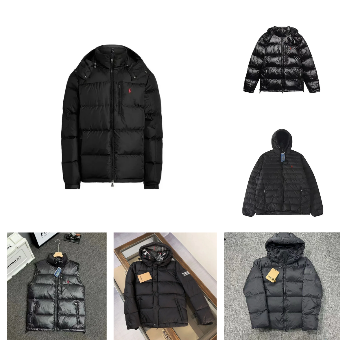Ralph Lauren Puffer Jacket Warm Winter Down Jacket Black