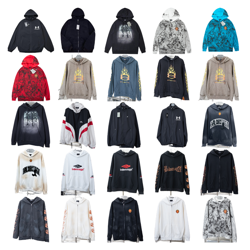 Balenciaga Graphic Print Oversized Hoodie Collection Multicolor