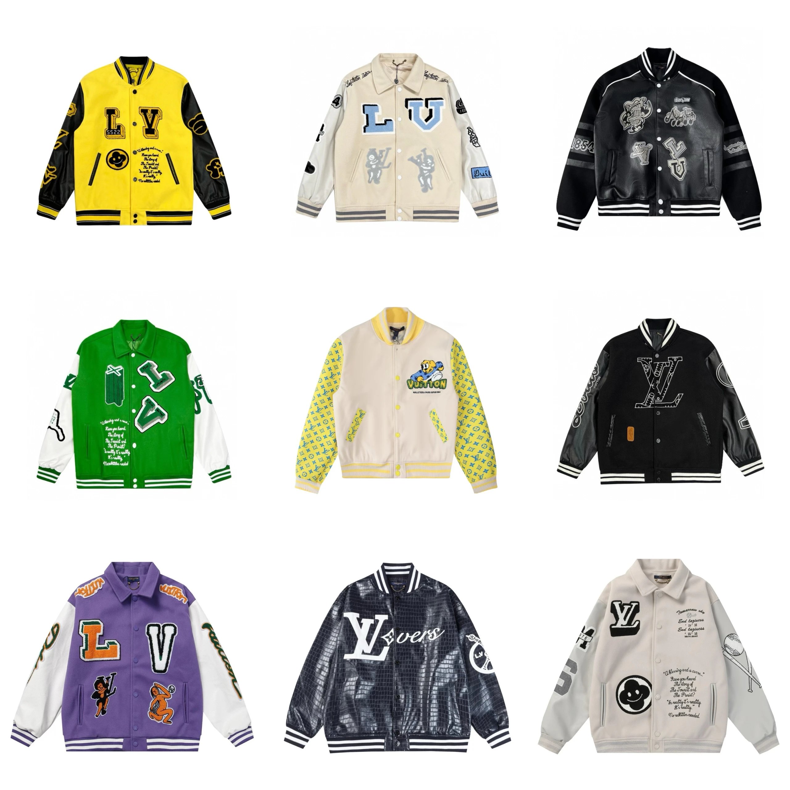 Louis Vuitton LV Varsity Jacket Patchwork Streetwear Jacket Multicolor