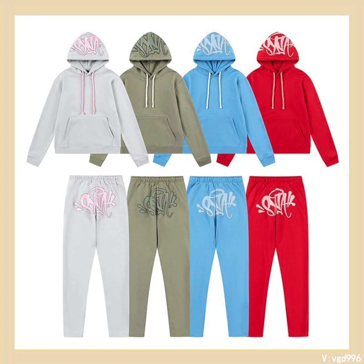 Syna World Syna Graffiti Print Streetwear Tracksuit Set Multicolor