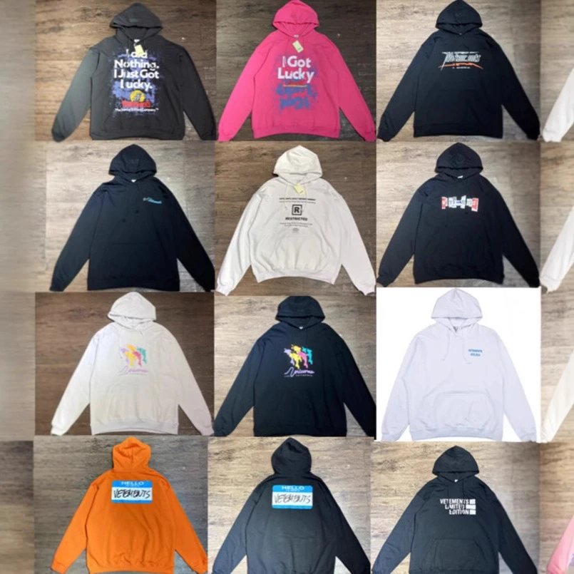 Vetements Graphic Print Streetwear Hoodie Multicolor