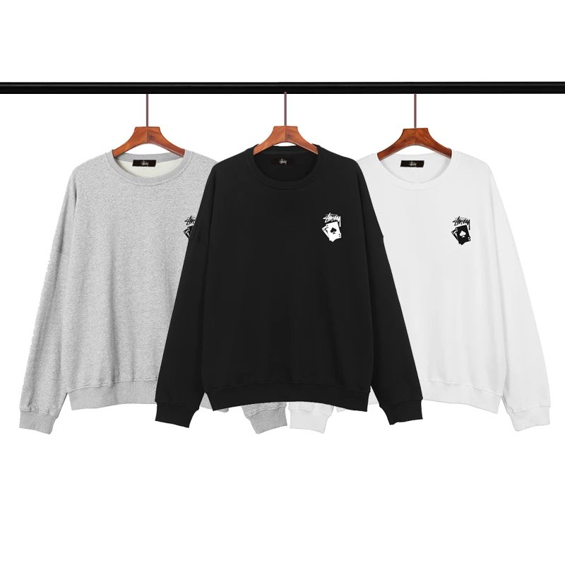 Stussy Ace Playing Cards Graphic Streetwear Sweatshirt Multicolor