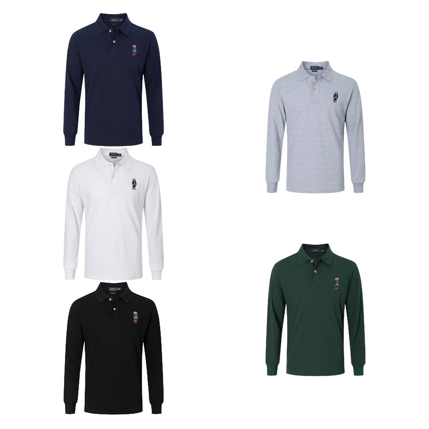 Ralph Lauren RL Polo Bear Classic Long Sleeve Polo Shirt Multicolor